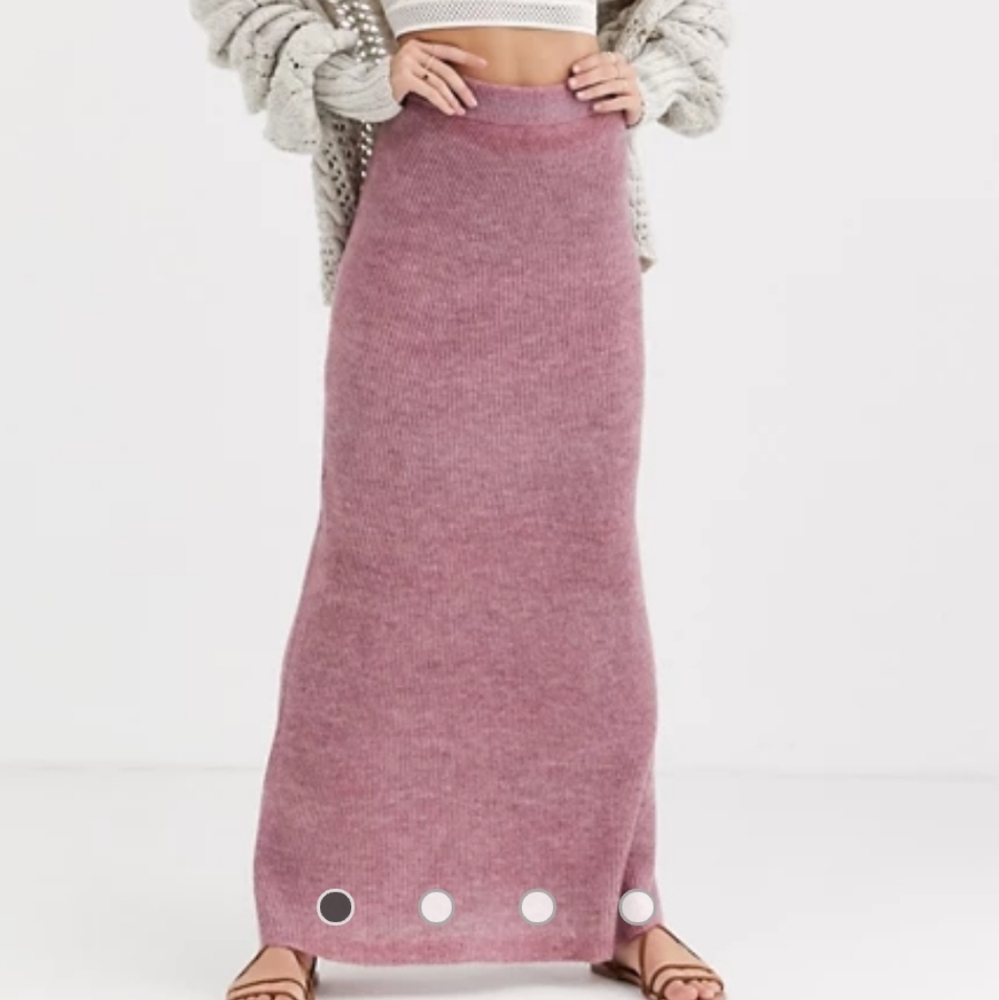 FREE PEOPLE Pink Knit Drag Me Out Skirt